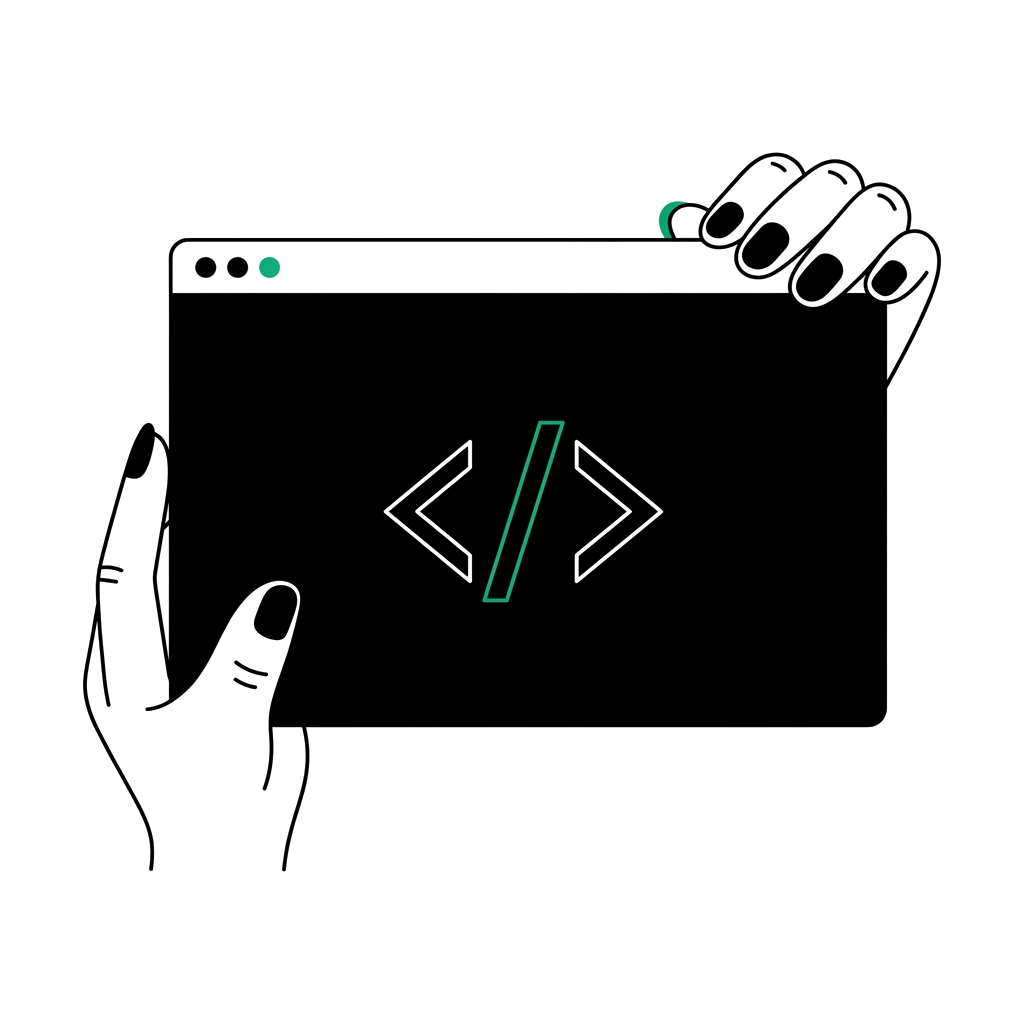 Ilustración de desarrollo web y soluciones digitales